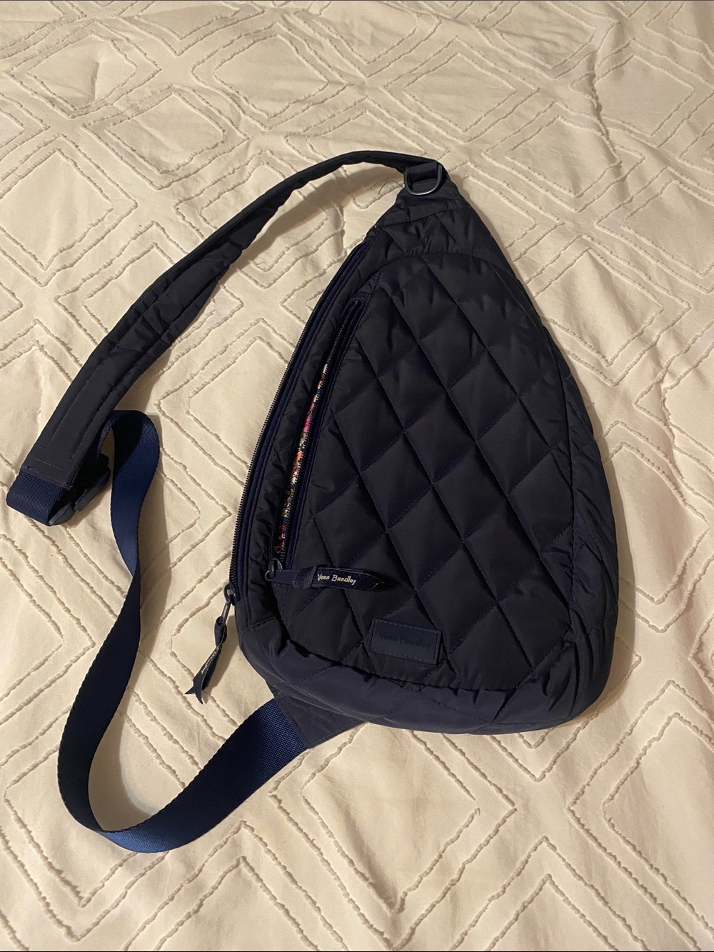 Vera Bradley Quilted Navy Crossbody Sling Bag